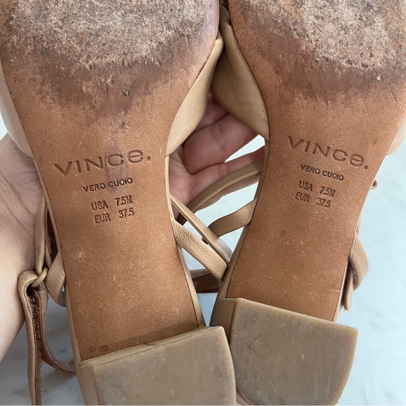 VINCE Rosalie Block-Heel Leather Sandals - Picture 8 of 8